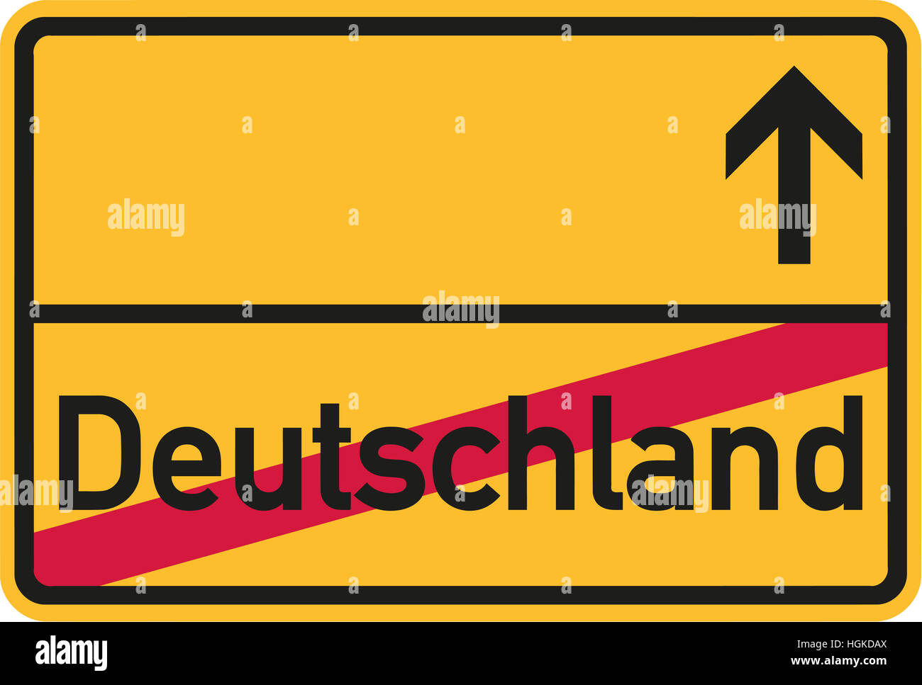 Migration from germany - german town sign Stock Photo