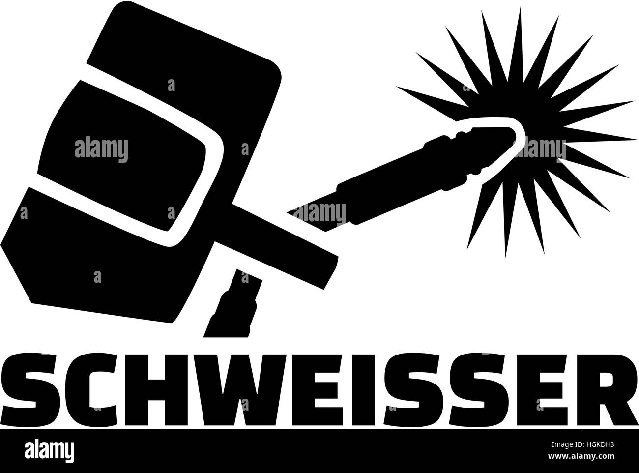 Welder with equipment german job title Stock Photo Alamy