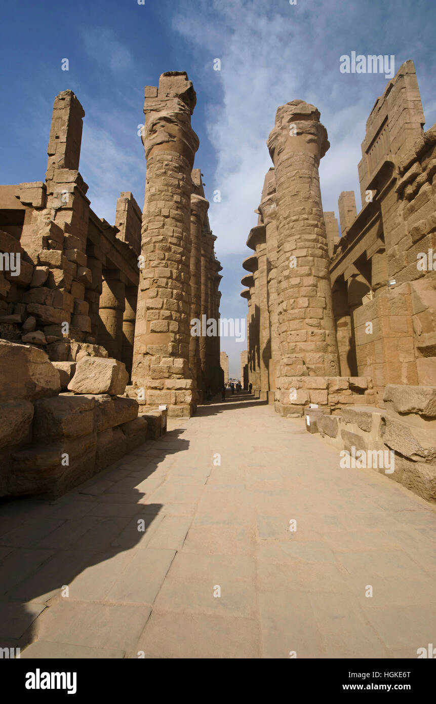 Temple Innerview Inner view of a temple and carved pillars of the great hypostyle hall ...