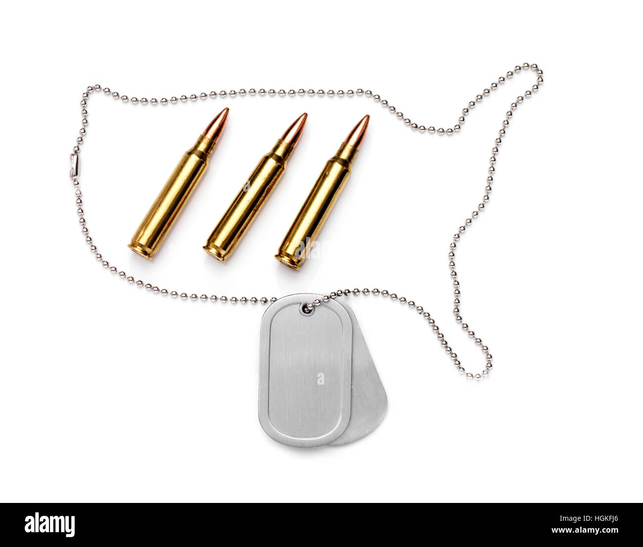 Isolated Dog Tag with bullets Stock Photo