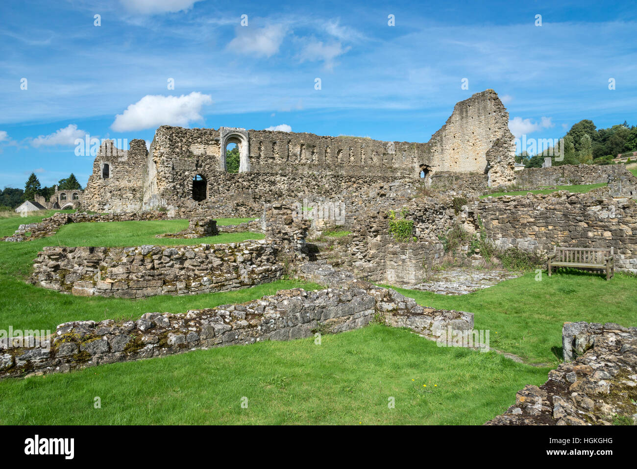 Ruins of Kirkham Abbey (Kirkham Priory) beside the river Derwent in
