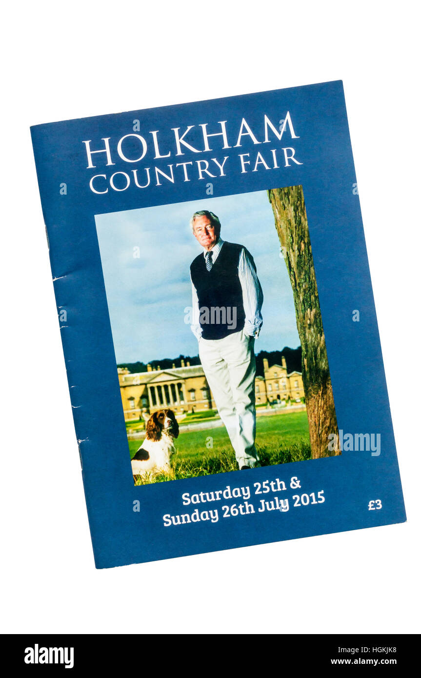 Programme of events for 2015 Holkham Country Fair, a bi-annual country & game fair held on the estate of Holkham Hall in Norfolk Stock Photo