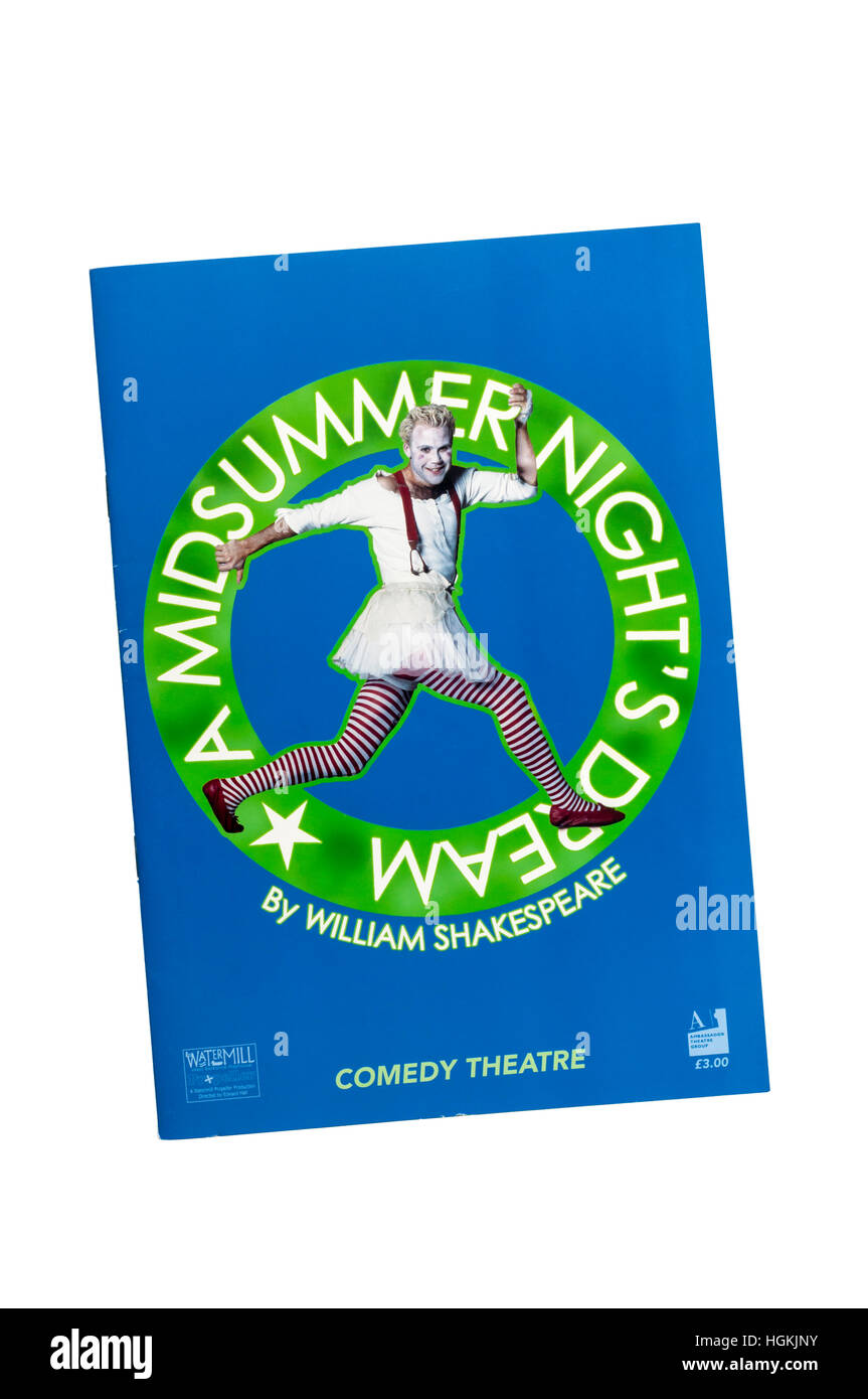 Programme for the 2003 Propeller Theatre Company all male production of A Midsummer Night's