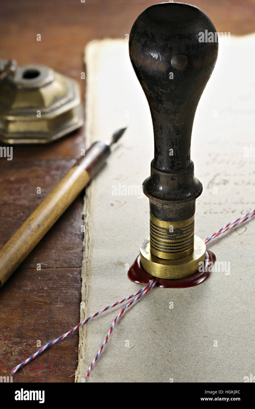 wax seal on document Stock Photo