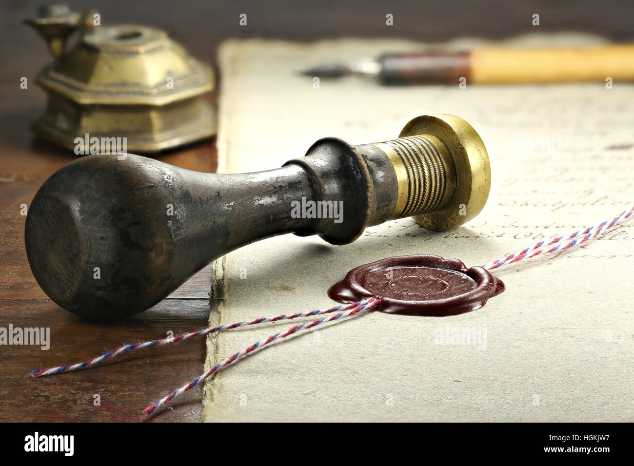 wax seal on document Stock Photo