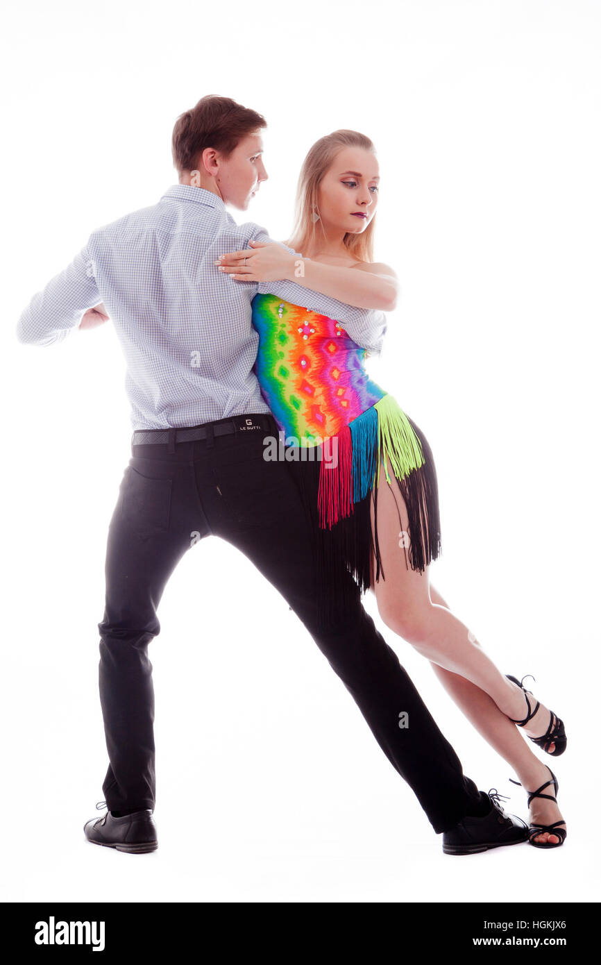 salsa dancing couple Stock Photo