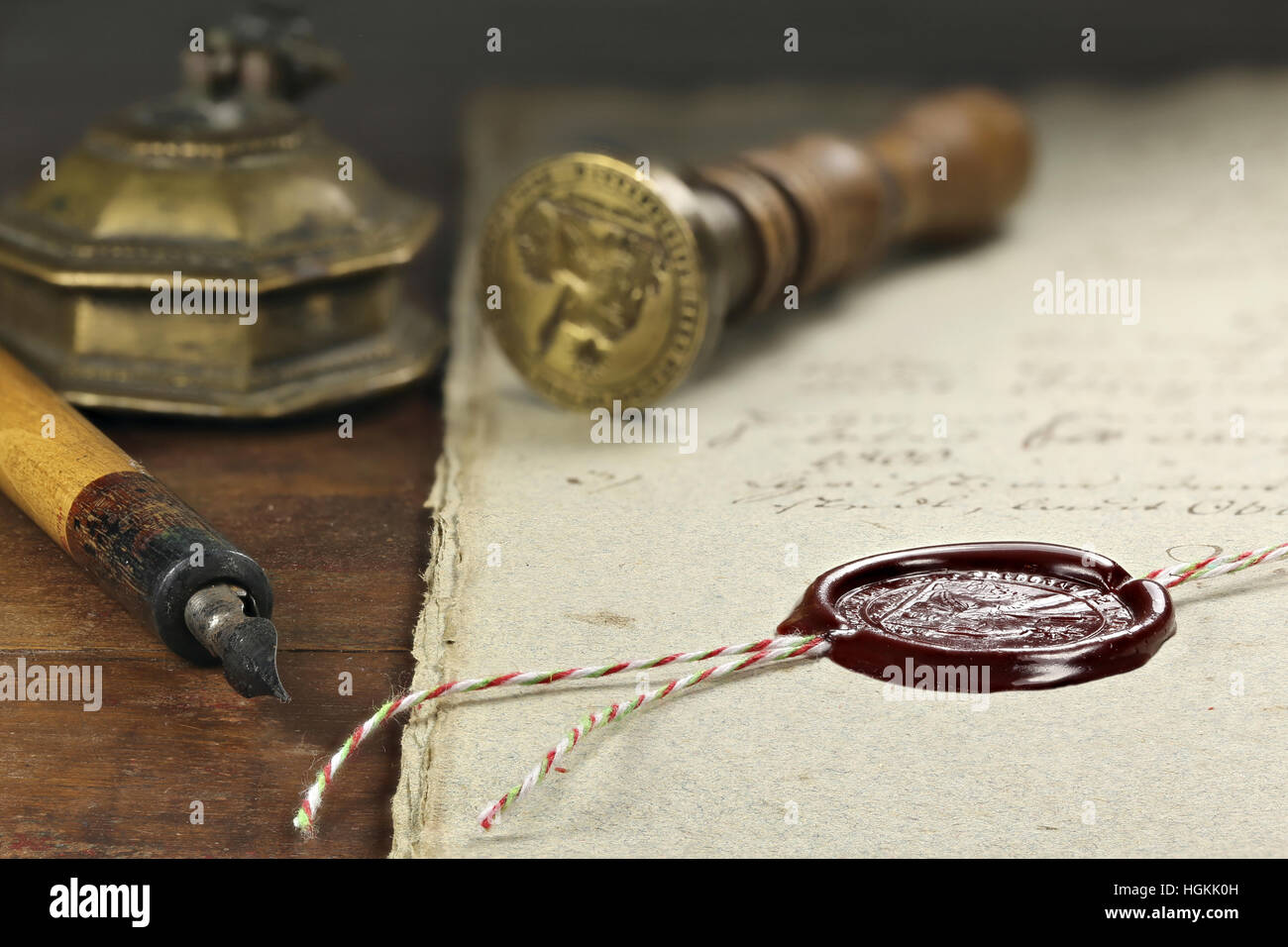 wax seal on document Stock Photo