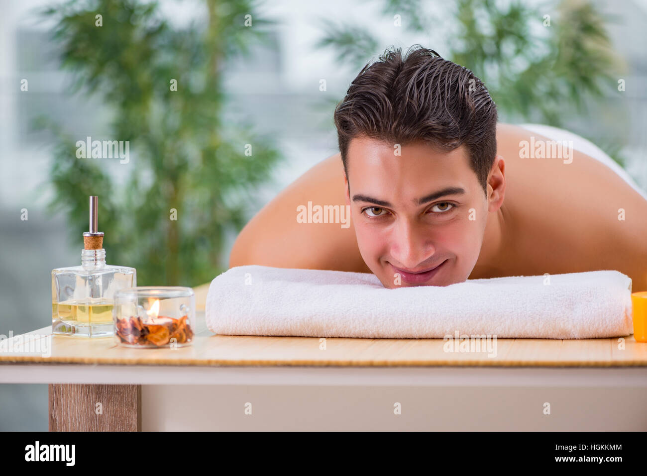 Hand Some Spa Handsome man during spa massaging session Stock Photo - Alamy