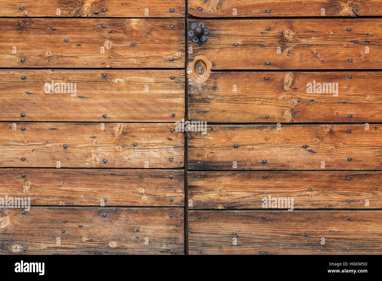 Detail of old wooden door Stock Photo