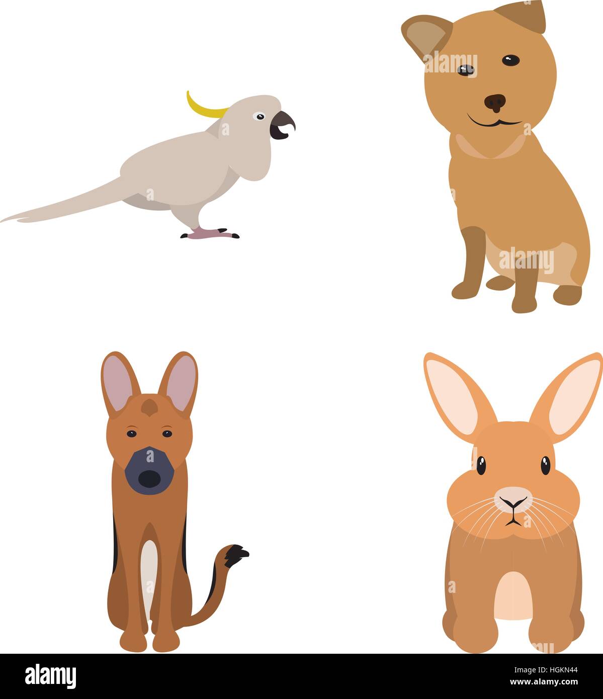 Set of different cute animals, Vector illustration Stock Vector Image ...
