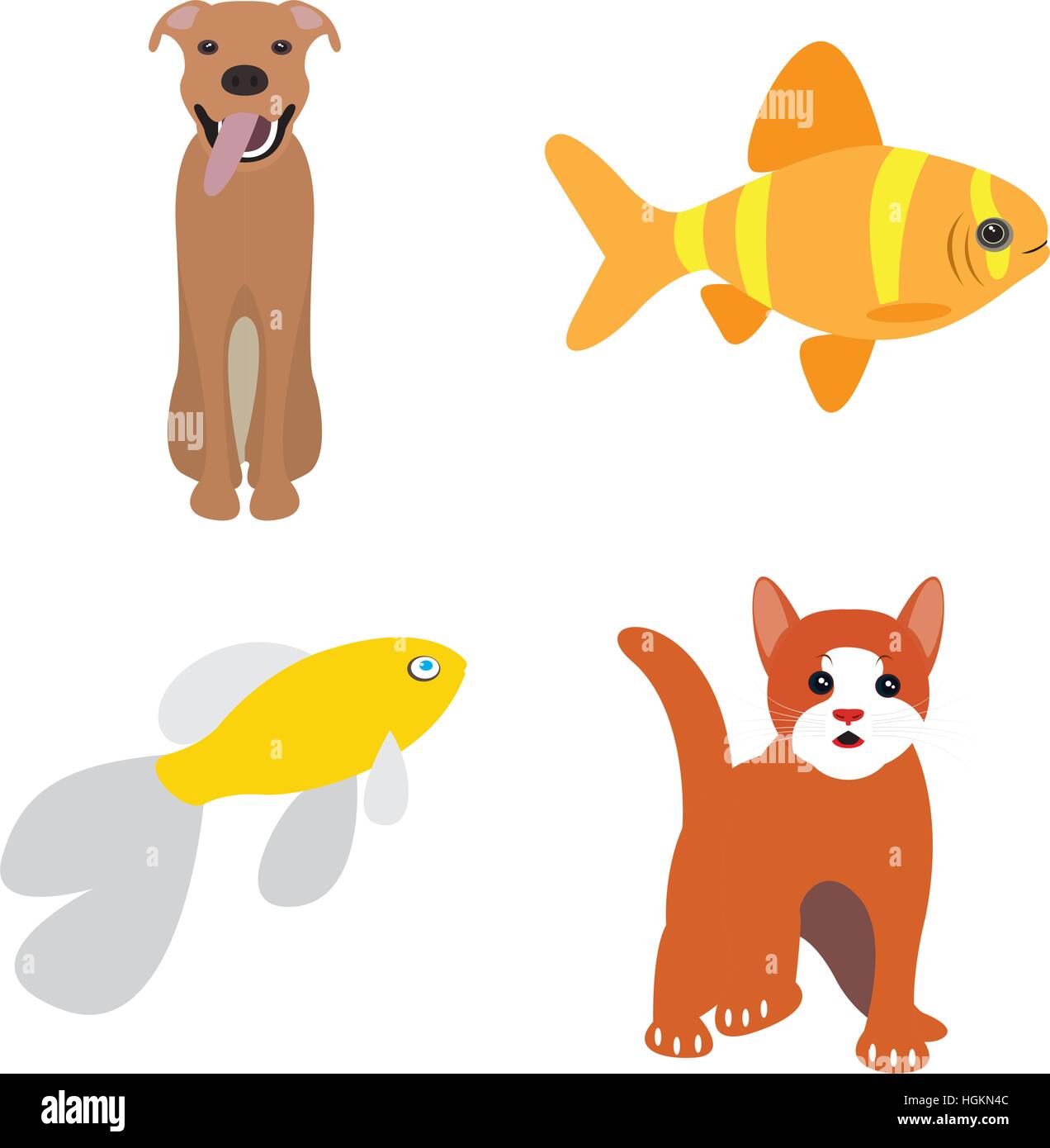 Set of different cute animals, Vector illustration Stock Vector Image ...