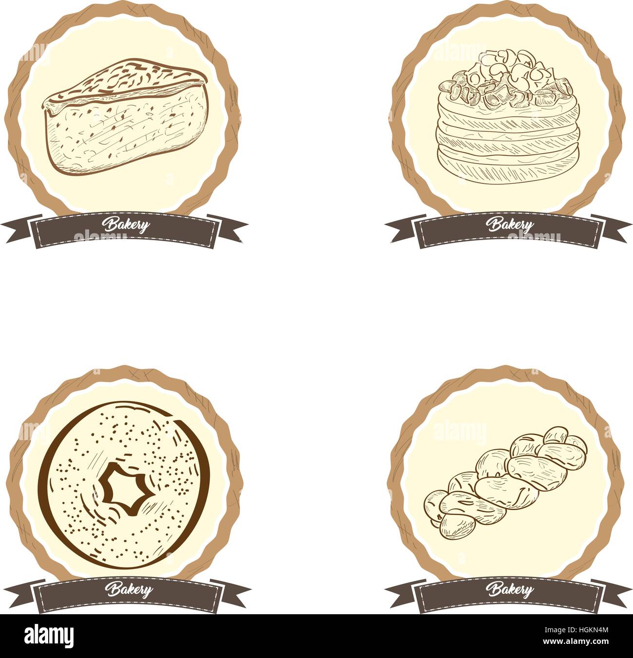 Set of vintage bakery labels, Vector illustration Stock Vector Image ...