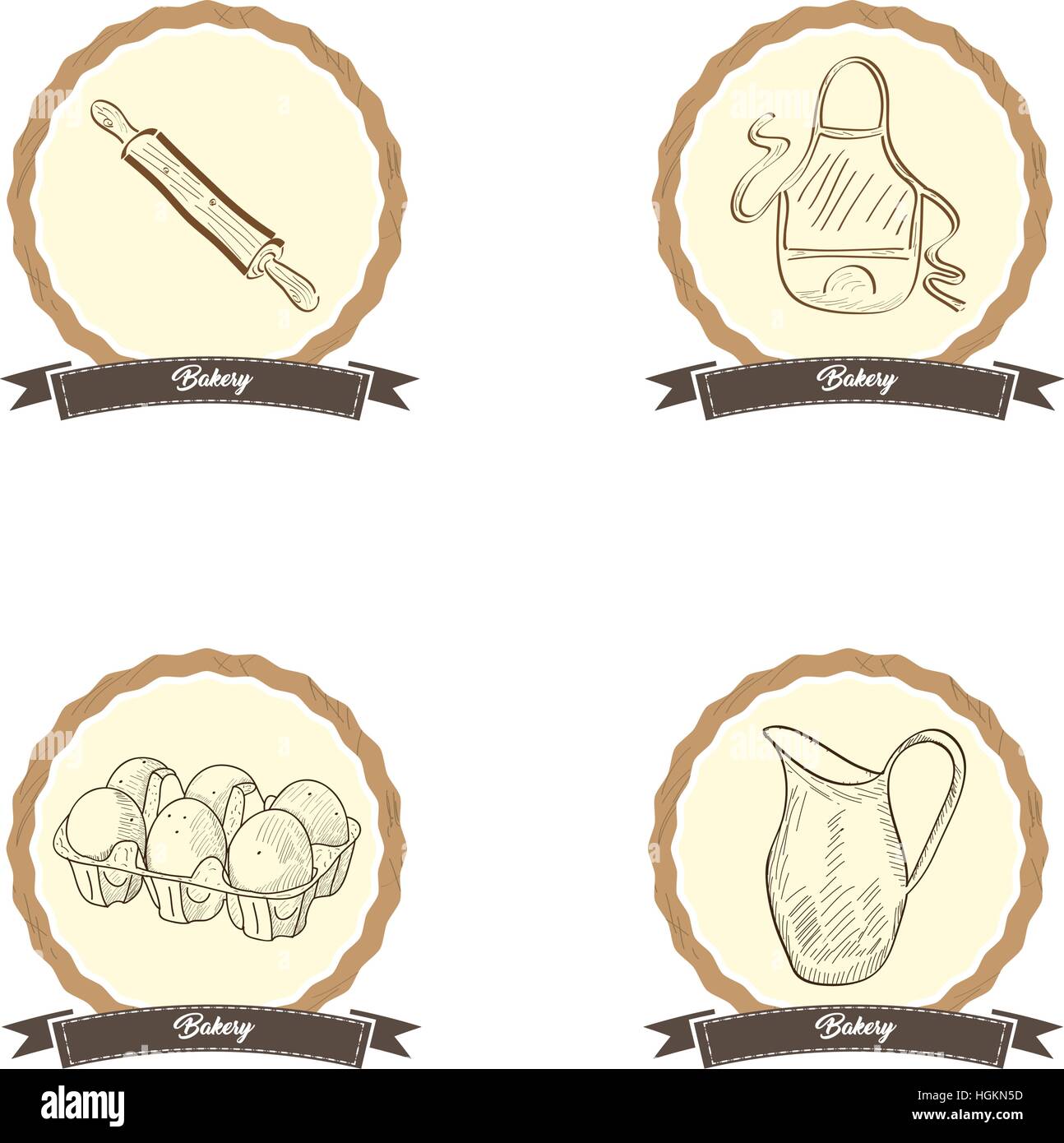 Set of vintage bakery labels, Vector illustration Stock Vector Image ...