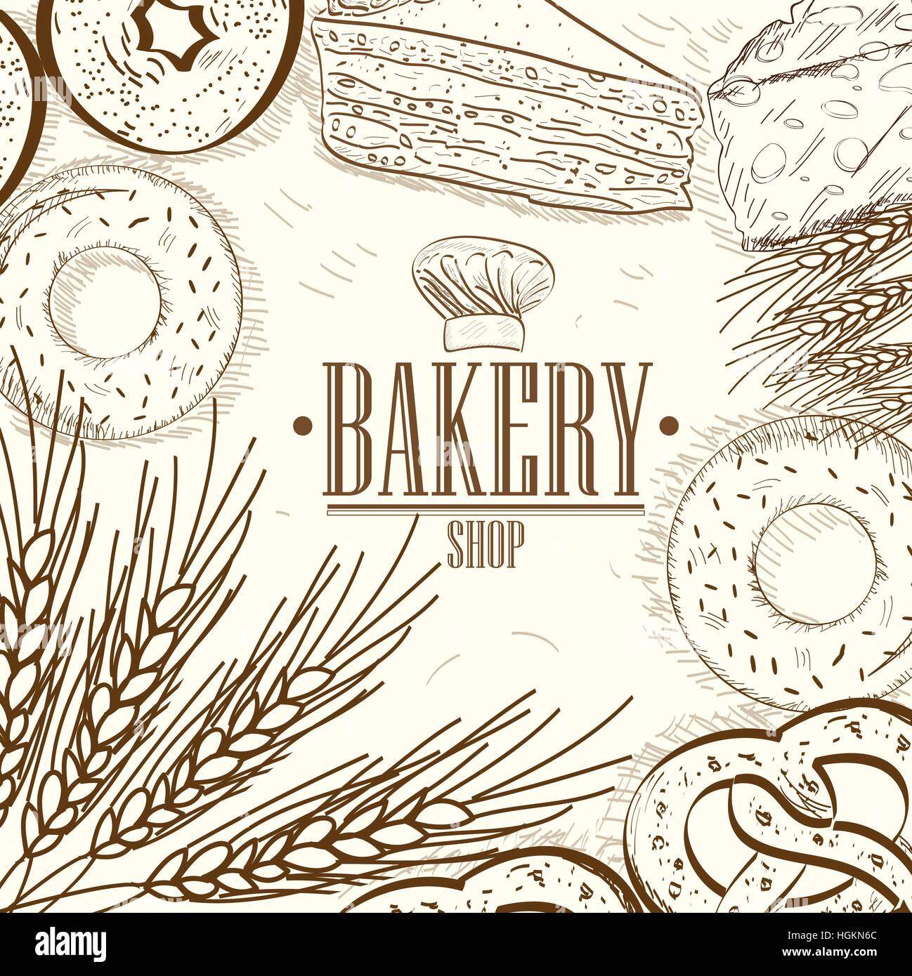 Vintage bakery graphic design, Vector illustration Stock Vector