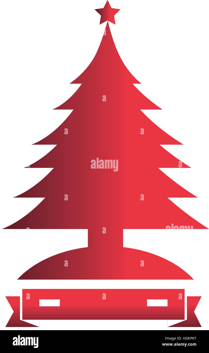 happy merry christmas tree card vector illustration design Stock Vector ...