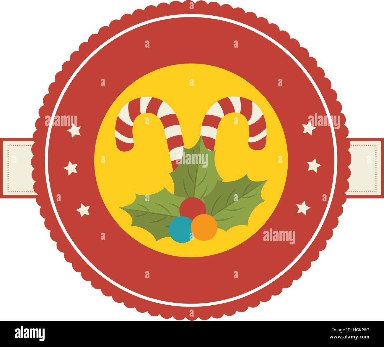 happy merry christmas cane card vector illustration design Stock Vector ...