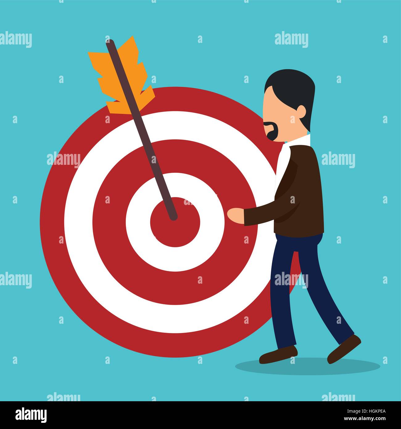 business people with target arrow training icon vector illustration ...