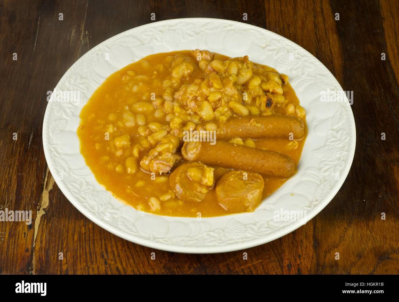 A plate of cassoulet, typical french dish Stock Photo
