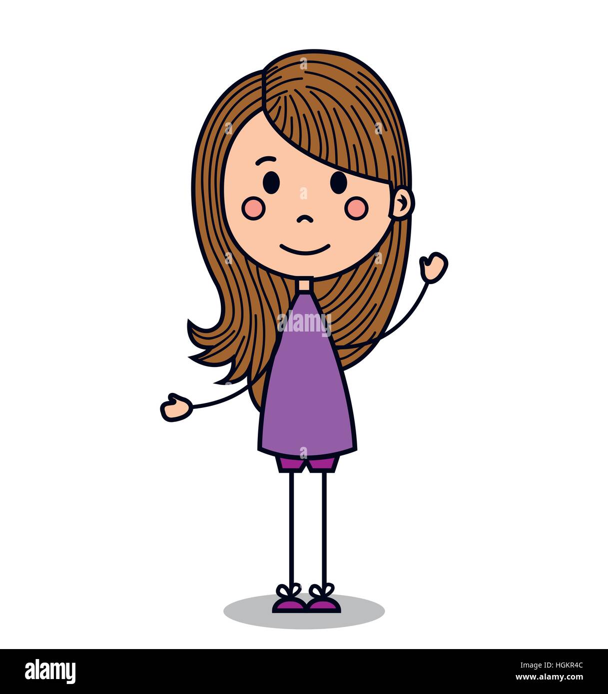 cute little girl drawing vector illustration design Stock Vector Image