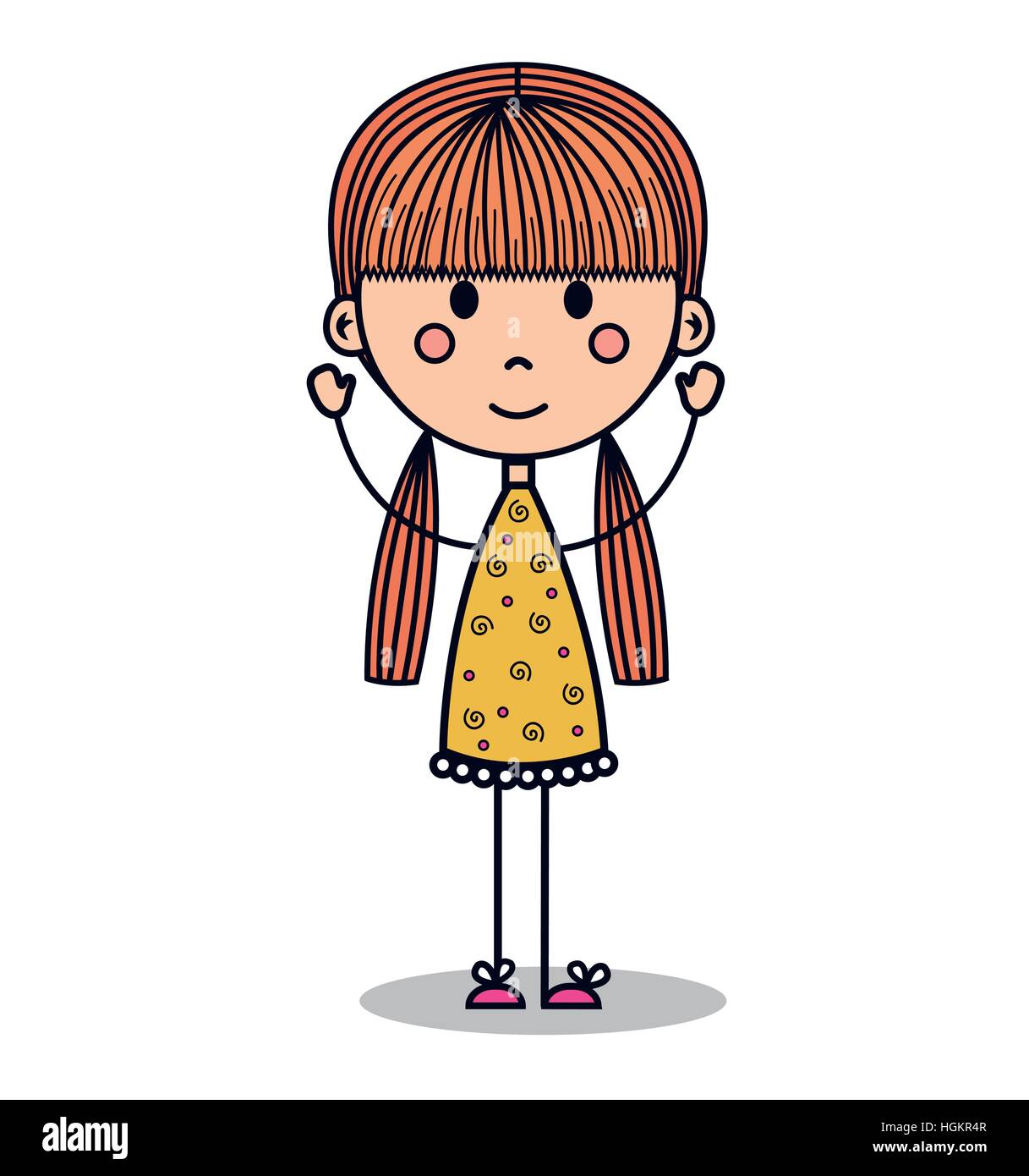 cute little girl drawing vector illustration design Stock Vector Image &  Art - Alamy