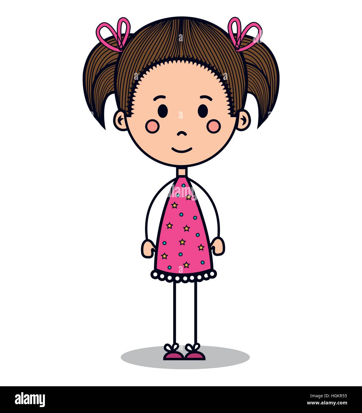 cute little girl drawing vector illustration design Stock Vector Image