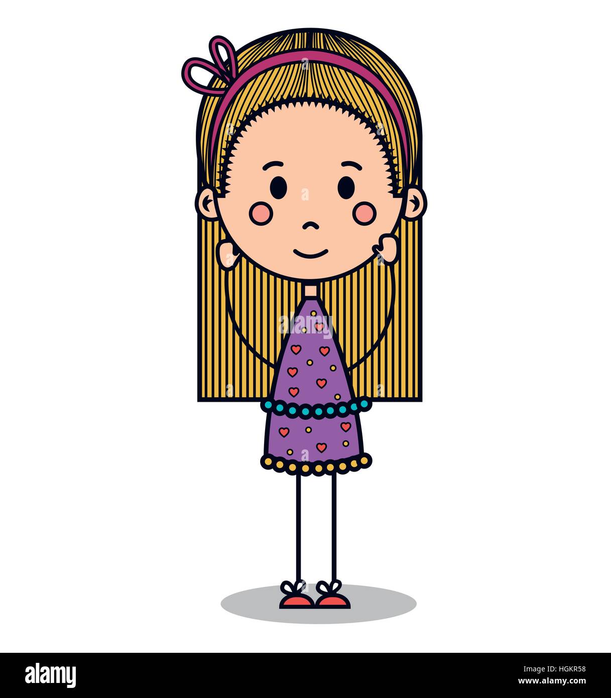 cute little girl drawing vector illustration design Stock Vector Image
