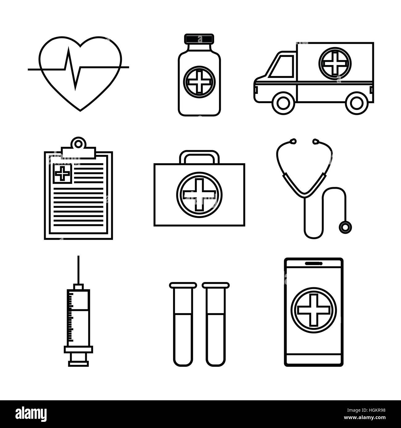 set medical isolated icons vector illustration design Stock Vector ...