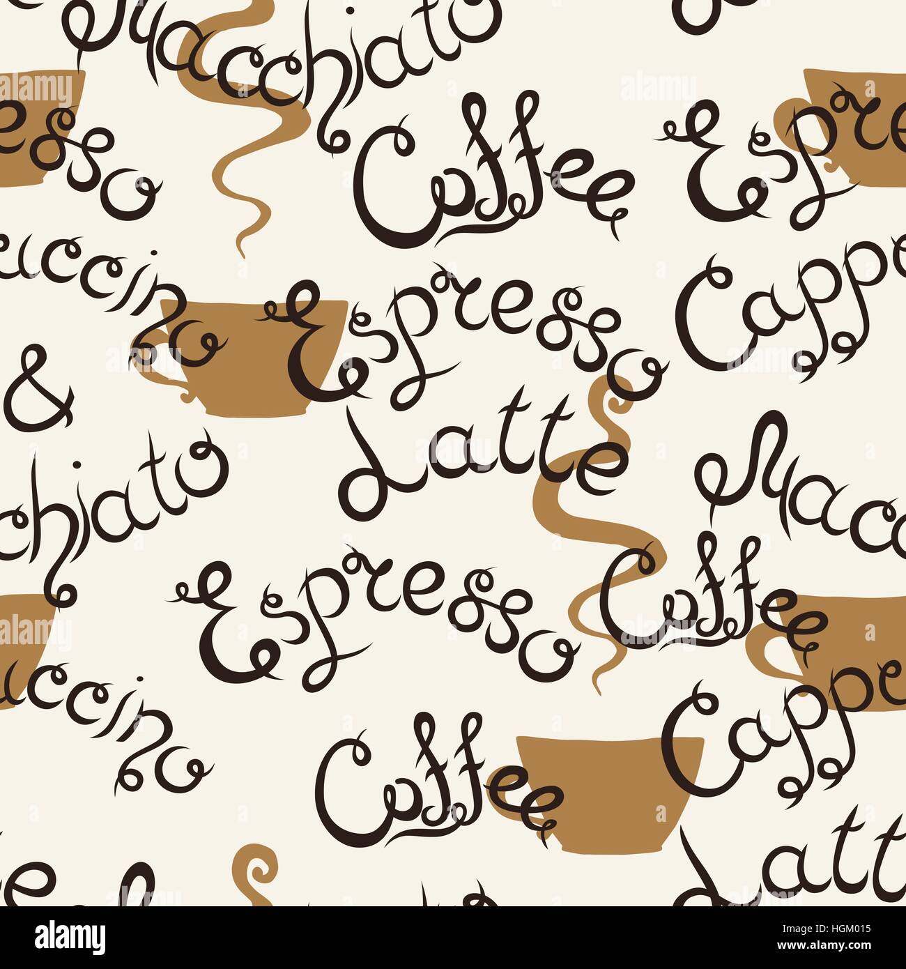 Seamless coffee experience pattern vector Stock Vector Images - Alamy