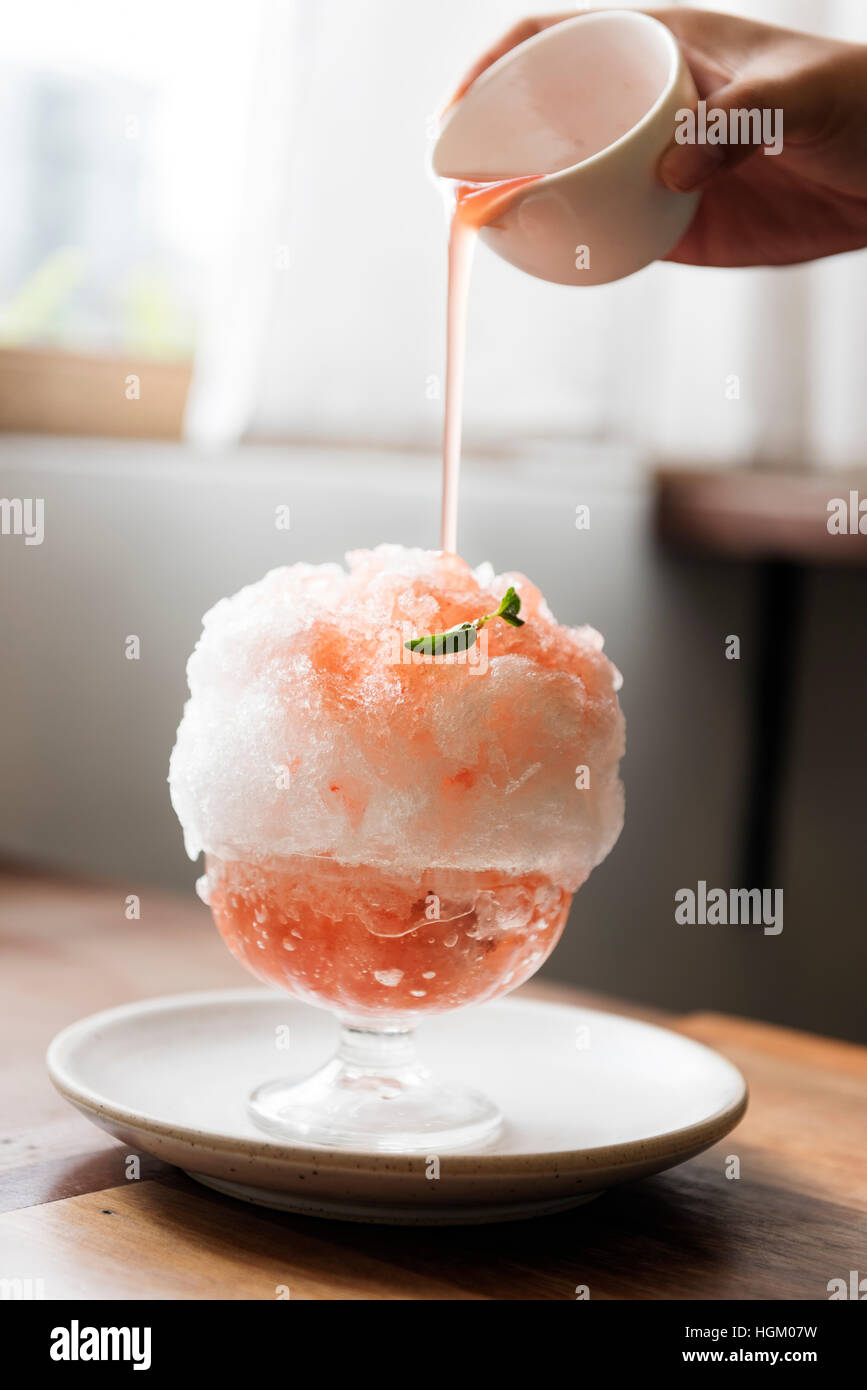 Shaved Ice Frozen Refresh Sweet Tasty Concept Stock Photo