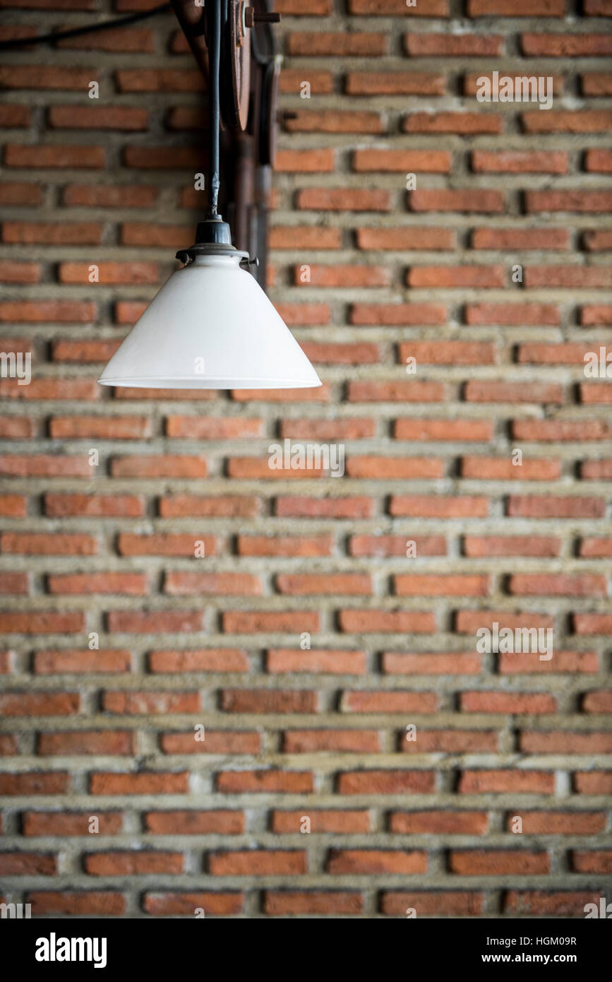 Electric Lamp Decoration Brick Wall Design Style Concept Stock Photo
