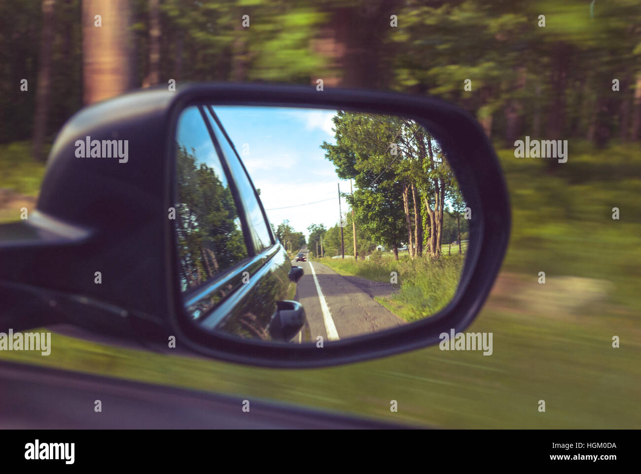 looking through a rear view mirror Stock Photo Alamy