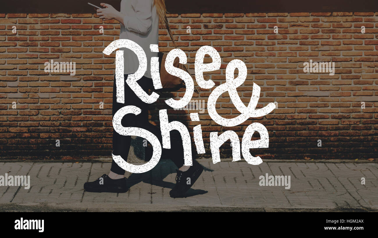 Rise Shine Development Improvement Success Concept Stock Photo