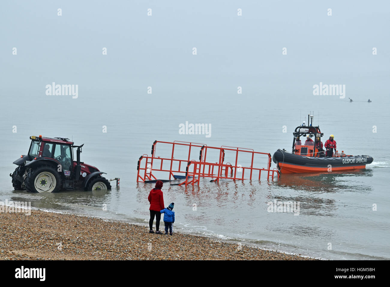 Members of the Gosport & Fareham Inshore Rescue Service returning on a