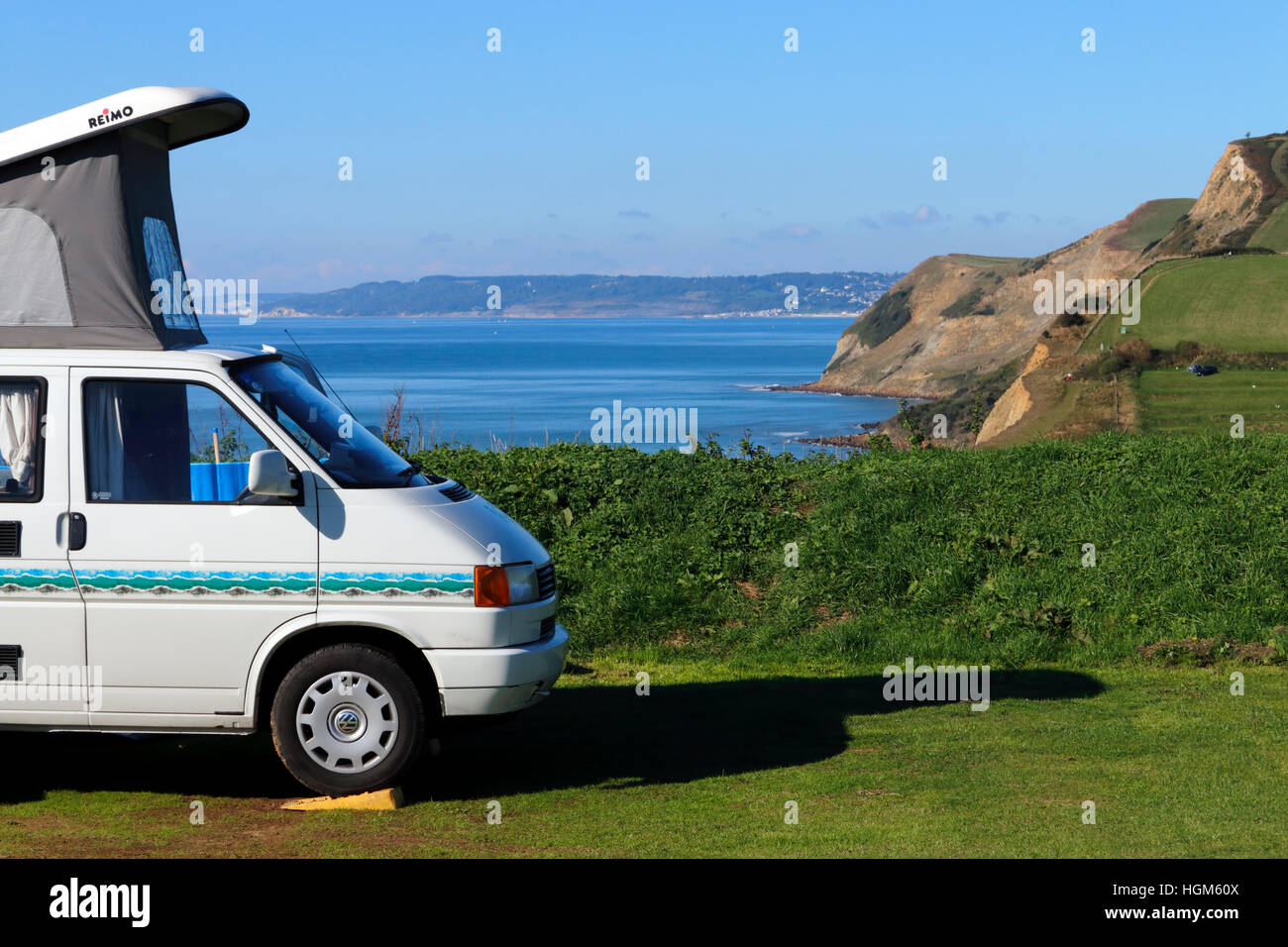 A Volkswagen T4 Transporter camper van at a campsite in Dorset, England  Stock Photo - Alamy