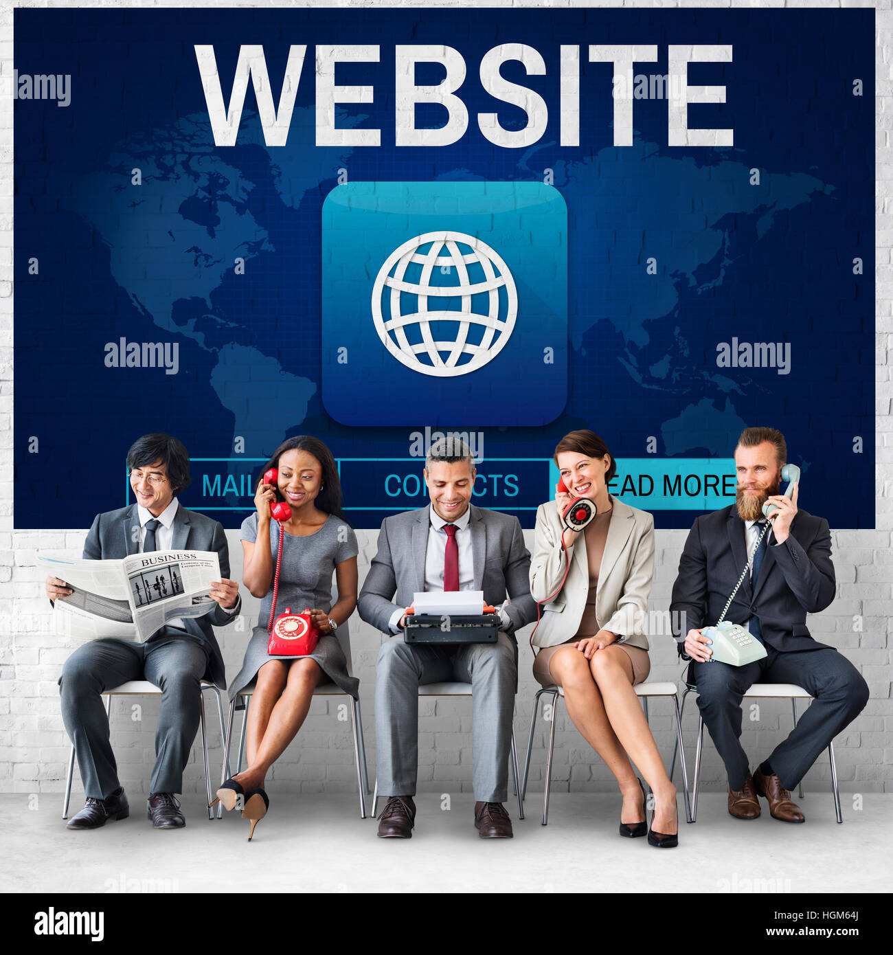 Women man global map hi res stock - Website Global Worldwide Icon Concept HGM64J