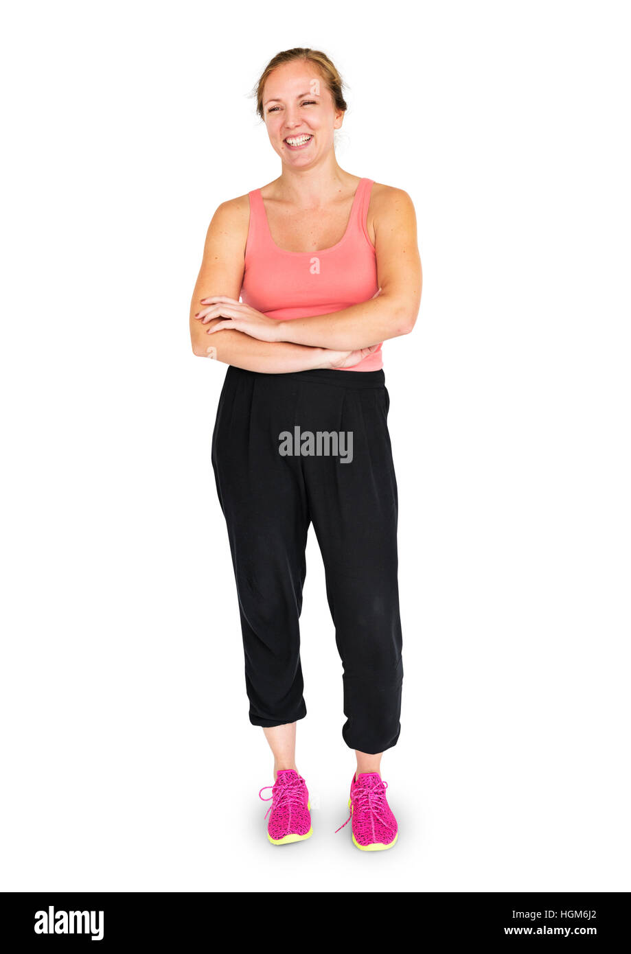 Happy smiling joyful woman Cut Out Stock Images & Pictures - Alamy