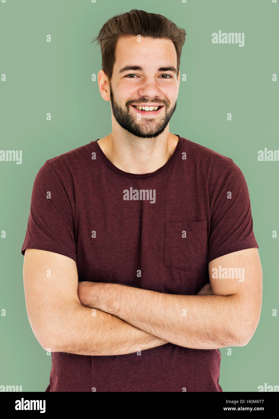 Man Smiling Happiness Portrait Concept Stock Photo