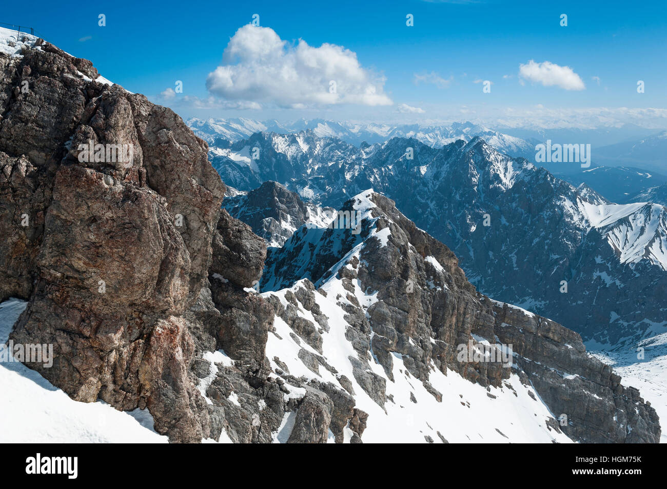 Zugspitze, the highest  mountain in Germany, Europe Stock Photo