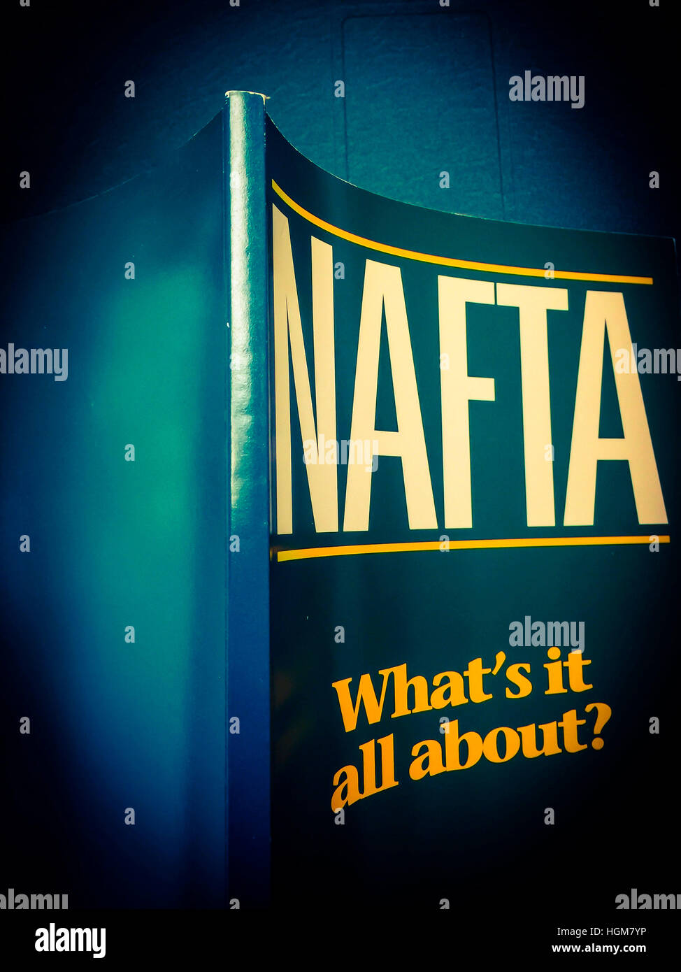 Printed Text of NAFTA..  A blueprint for global trade. International trade negotiations .  Three Nations. North America. Historic agreement. Stock Photo
