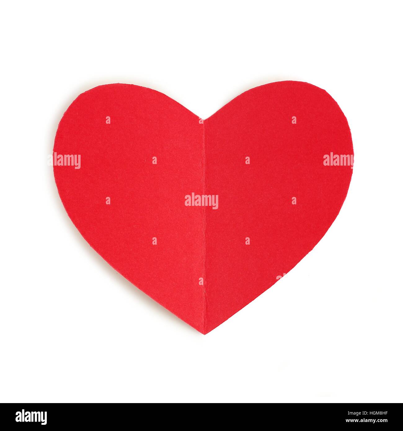 Red paper Valentines Day heart isolated on a white background Stock ...