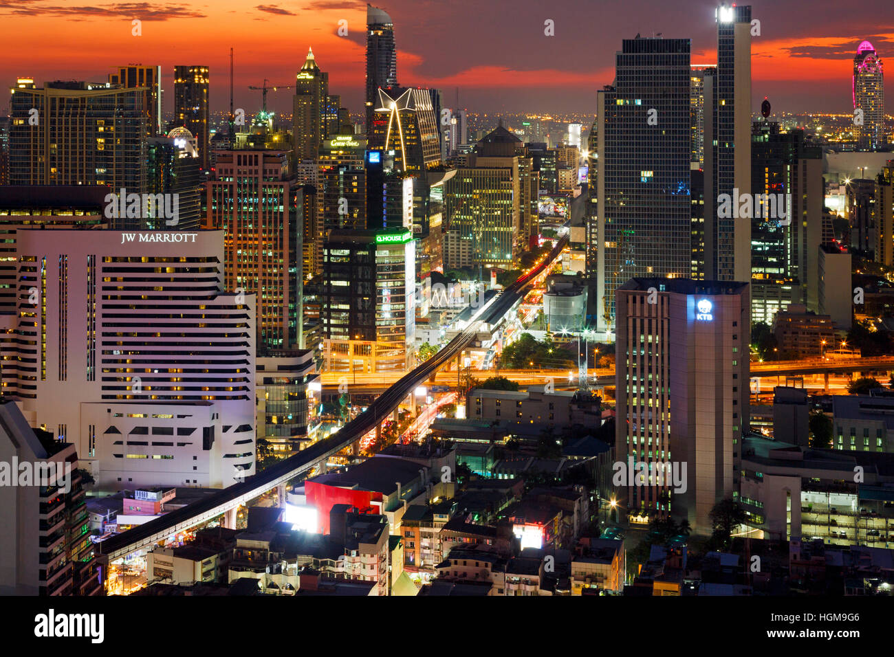 Sunset over Bangkok skyline, Thailand Stock Photo - Alamy