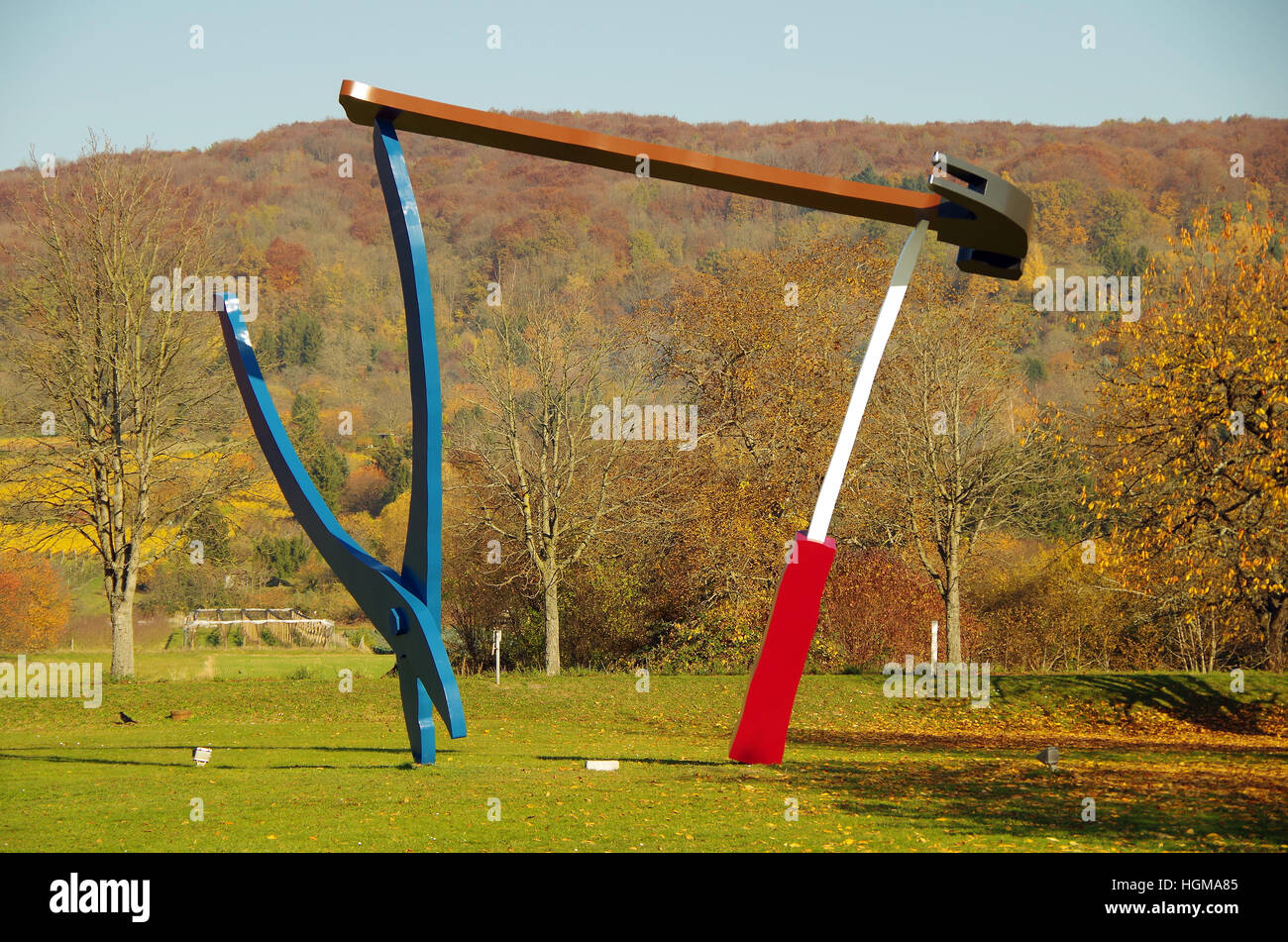 Balancing Tools, 1984, sculpture by Claes Oldenburg & Coosje van Bruggen,  Vitra Campus, Charles-Eames-Straße 2, 79576 Weil am Rhein, Germany Stock  Photo - Alamy