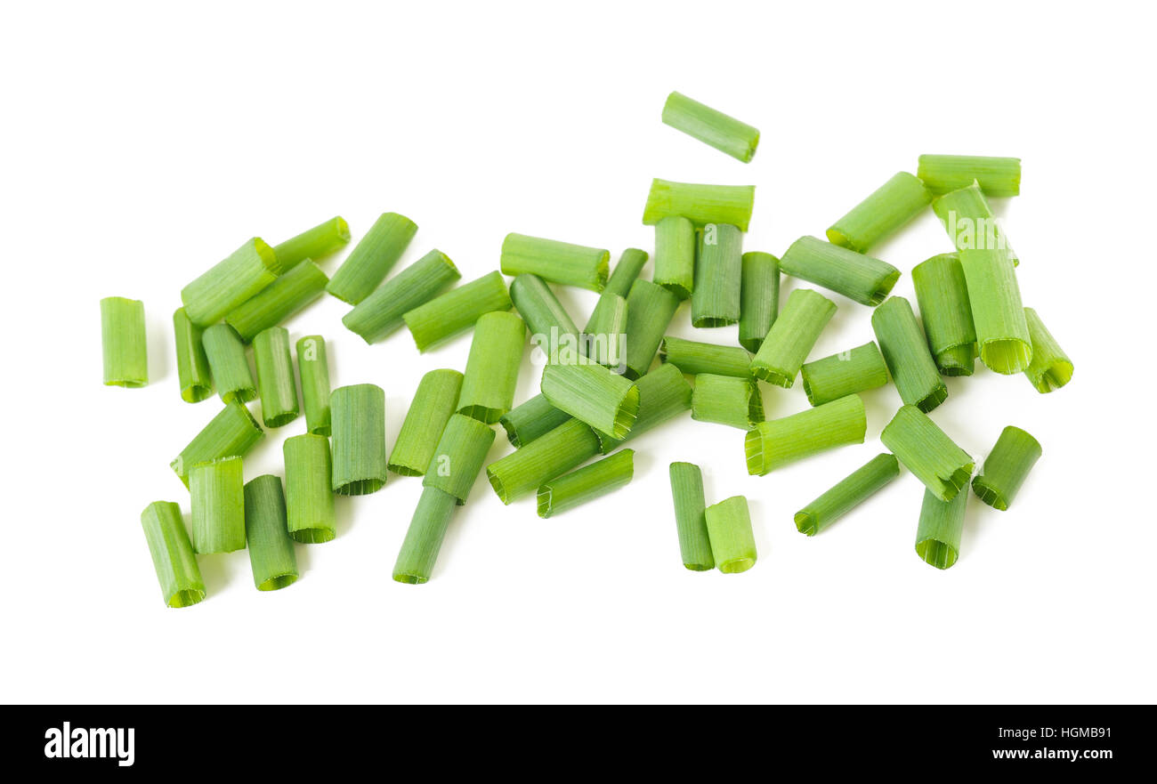 chopped chives  isolated on white background Stock Photo