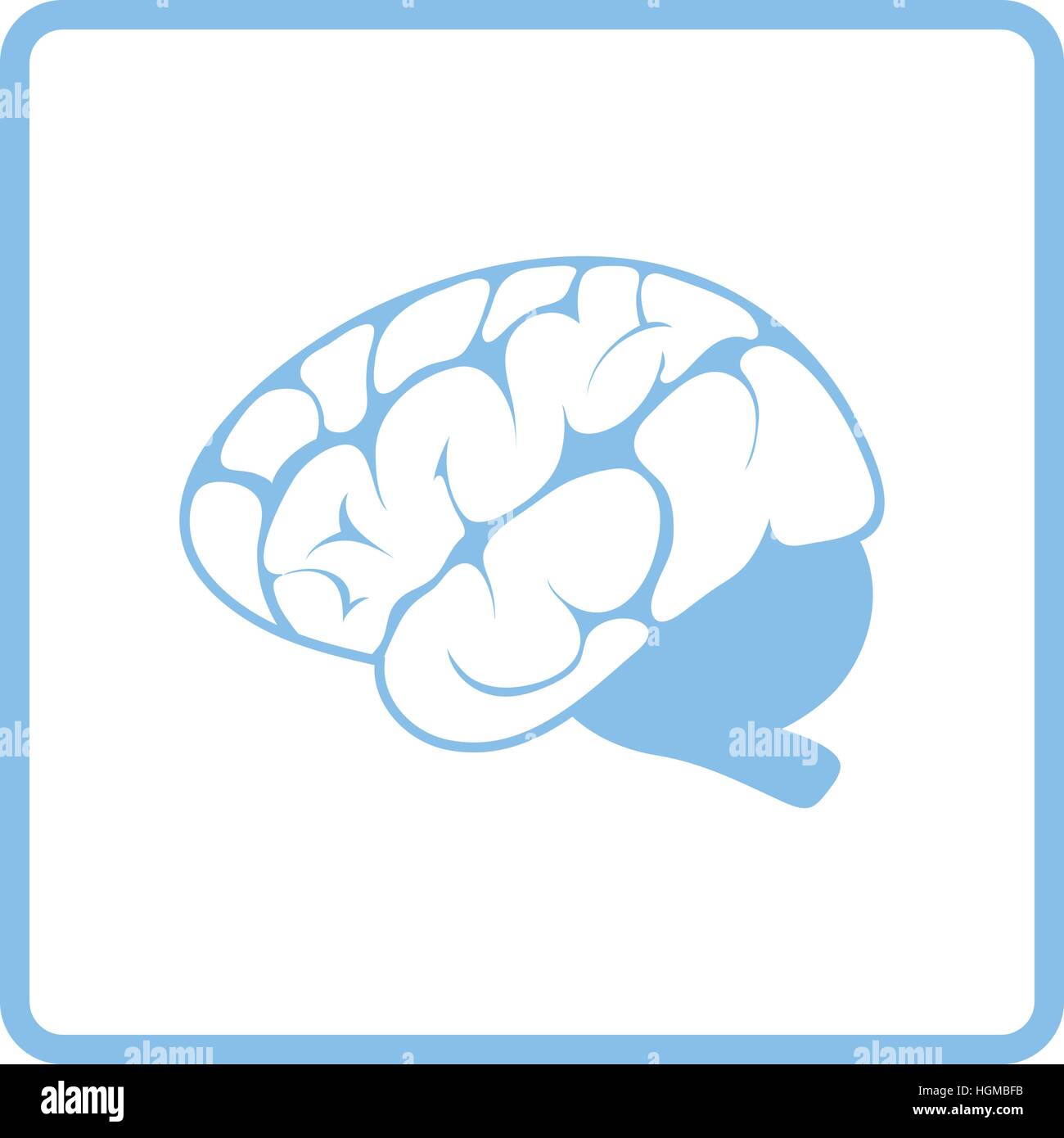 Brain icon. Blue frame design. Vector illustration Stock Vector Image ...