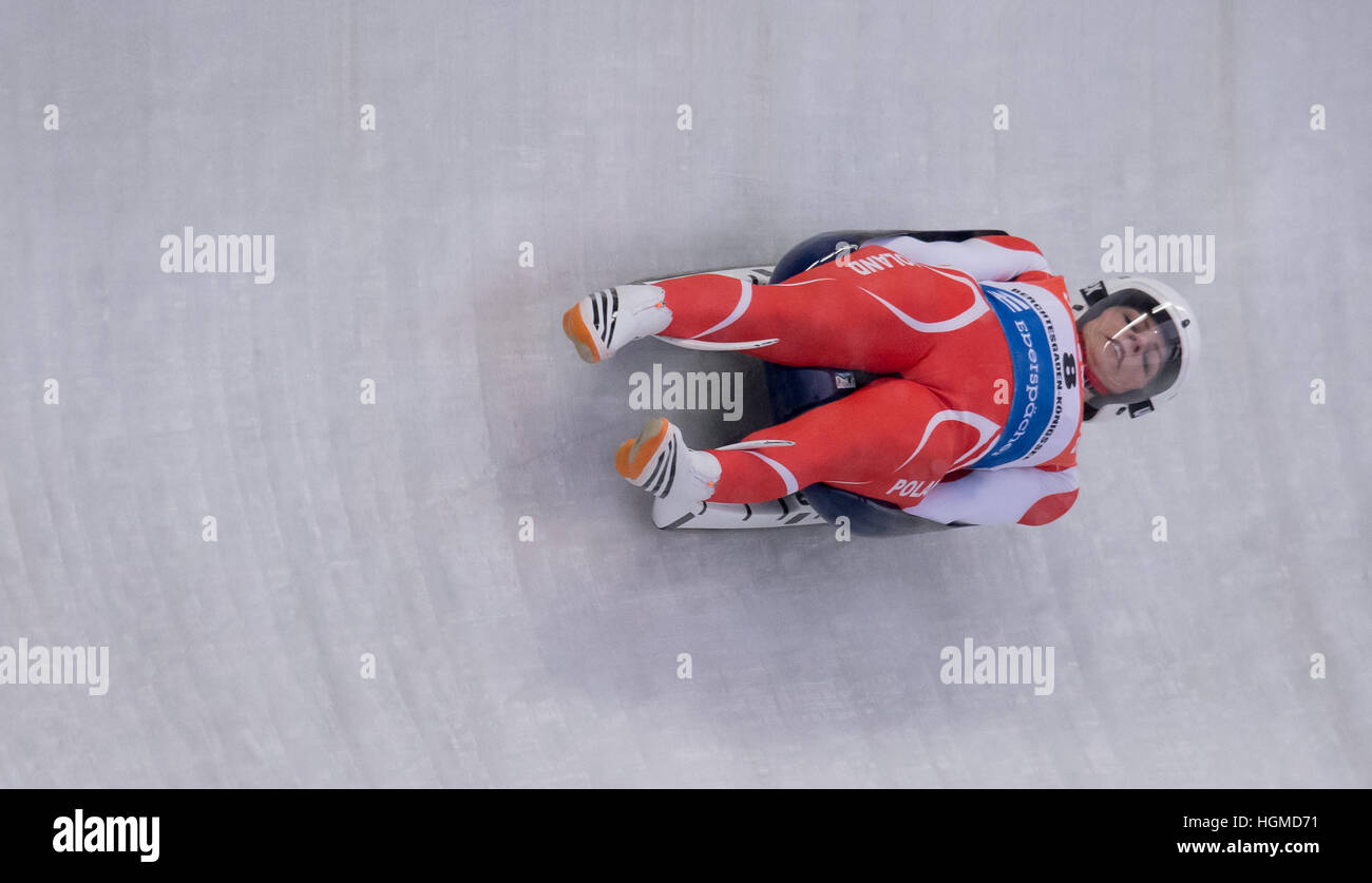 Koenigssee, Germany. 06th Jan, 2017. Ewa Kuls ain action at the Luge World Cup in Koenigssee, Germany, 06 January 2017. Photo: Sven Hoppe/dpa/Alamy Live News Stock Photo