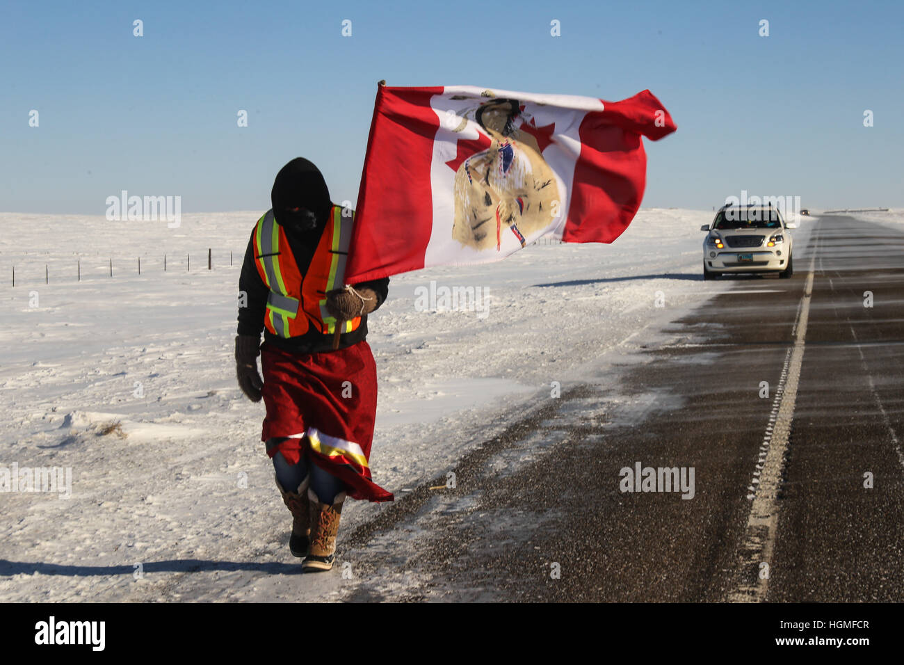 Breien, North Dakota, USA. 10th Jan, 2017. DEMI YELLOW LODGEBLACK BEAR