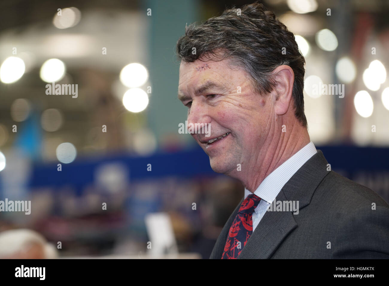 London, UK. 11th Jan, 2017.   HRH Princess Anne, Sir Timothy Laurence Royal tour of the London Boat Show at Excel London 11th January 2017, London, UK. by © See Li/Alamy Live NewsSuffix caption Stock Photo