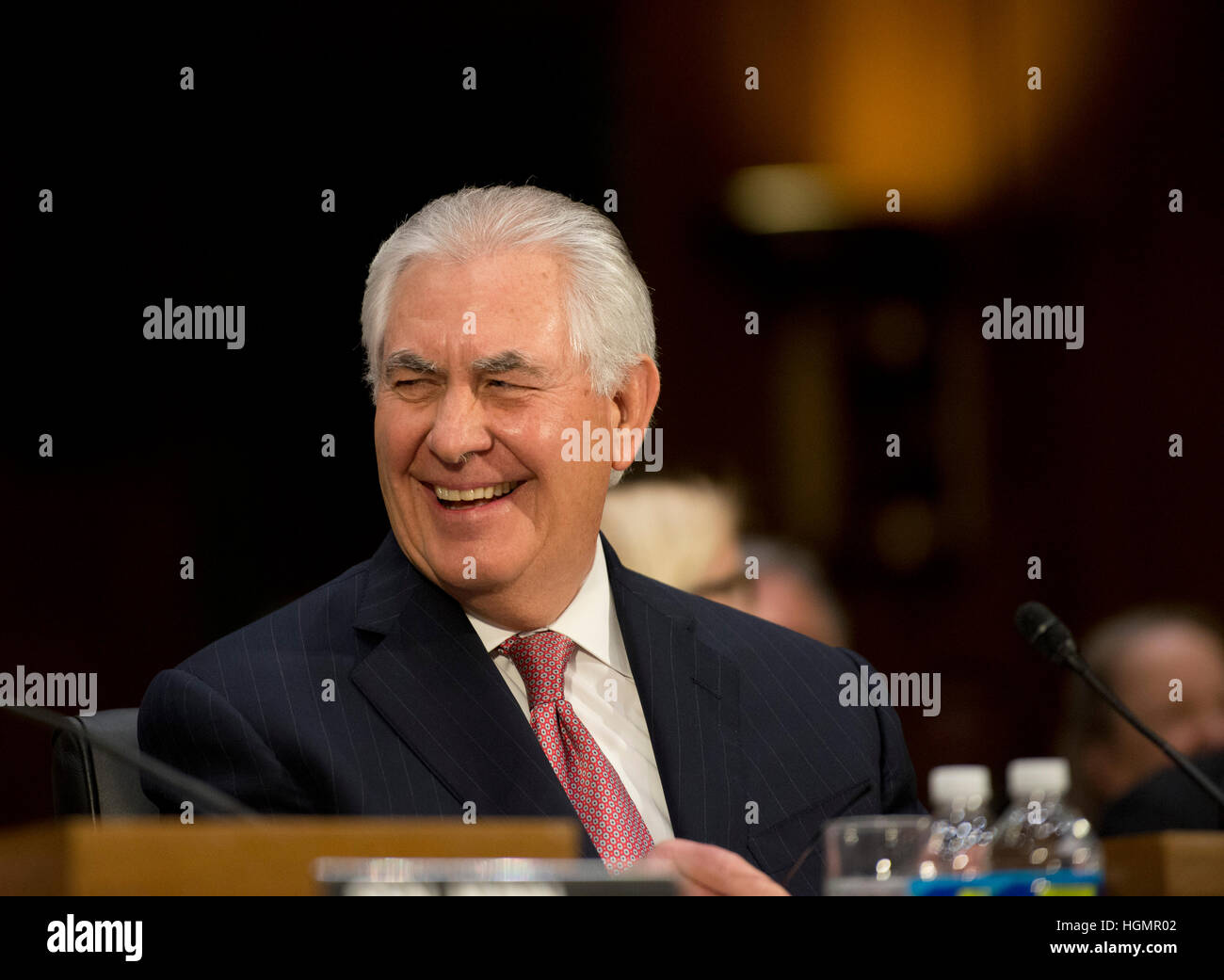 Washington DC, USA. 11th Jan, 2017. Ray Tillerson  testifies on Capitol Hill at his confirmation hearing to become the Secretary of State. Credit: Patsy Lynch/Alamy Live News Stock Photo