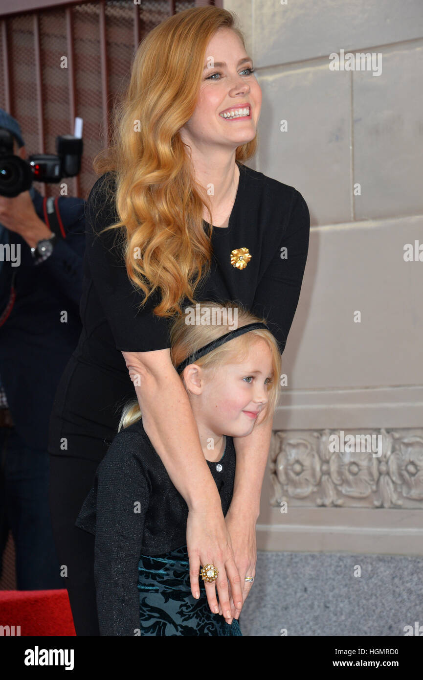 Los Angeles, USA. 11th Jan, 2017. Amy Adams & daughter Aviana Olea Le Gallo at Hollywood Walk of Fame Star Ceremony honoring actress Amy Adams.  Credit: Sarah Stewart/Alamy Live News Stock Photo