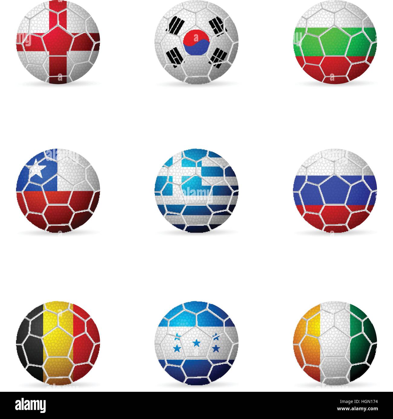 Soccer ball flag on a white background. Stock Vector